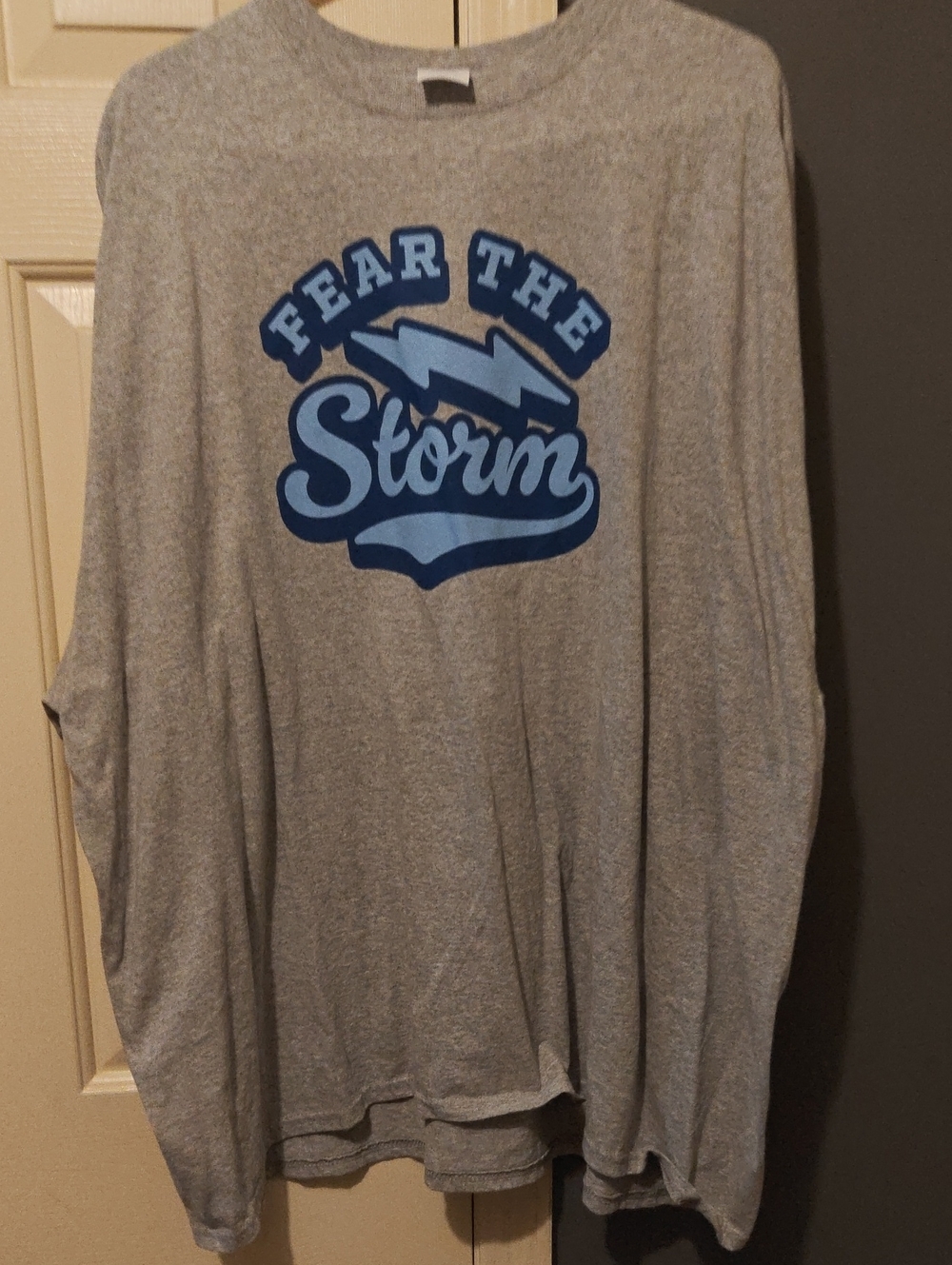Fear The Storm Graphic Long-Sleeve Shirt - Gray/Blue